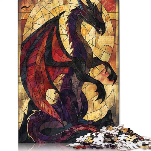 520-teiliges Puzzle „Schwarzer Drache“ für Erwachsene Teenager. Holzpuzzle für Erwachsene, Lernspiel, Herausforderungsspielzeug, 520 Teile (52 x 38 cm) von GQmoney