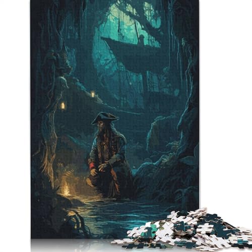 520-teiliges Puzzle „Solitary Pirate“ für Erwachsene, Holzpuzzle für Erwachsene und Jugendliche, Lernspielzeug, 520 Teile (52 x 38 cm) von GQmoney