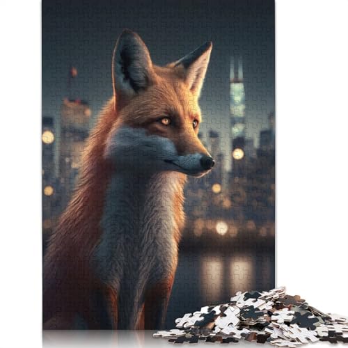 520-teiliges Puzzle „Stadtfuchs in der Großstadt“ für Erwachsene, Holzpuzzle, Lernspielzeug, 520 Teile (52 x 38 cm) von GQmoney
