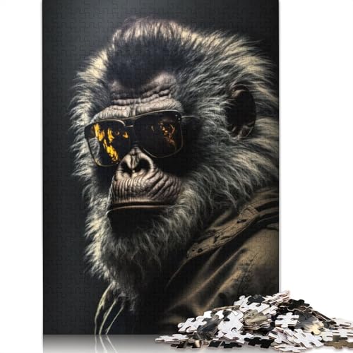 520-teiliges Puzzle „The Shady Ape“, quadratisches Puzzle für Erwachsene, Holzpuzzle, Lernspielzeug, 520 Teile (52 x 38 cm) von GQmoney