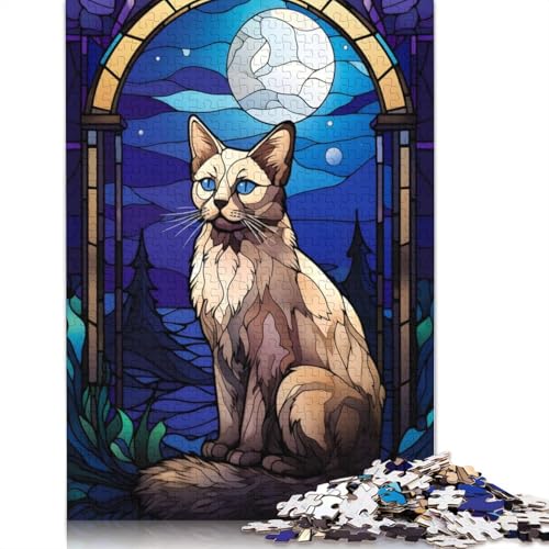 520-teiliges Puzzle für Erwachsene, Balinesische Katze, quadratische Puzzles für Erwachsene und Holzpuzzles, Lernspiel, 520 Teile (52 x 38 cm) von GQmoney