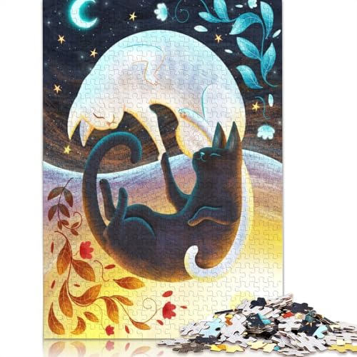520-teiliges Puzzle für Erwachsene, Katzen-Balance-Quadrat-Puzzle für Teenager und Holzpuzzles, Familienspiele, Weihnachts- und Geburtstagsgeschenke, 520 Teile (52 x 38 cm) von GQmoney