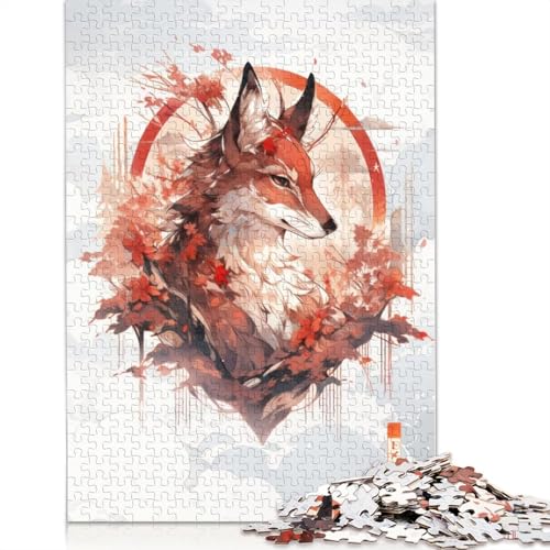 520-teiliges Puzzle für Erwachsene, Lady Fox-Poster, quadratisches Holzpuzzle, praktisches Spiel, 520 Teile (52 x 38 cm) von GQmoney