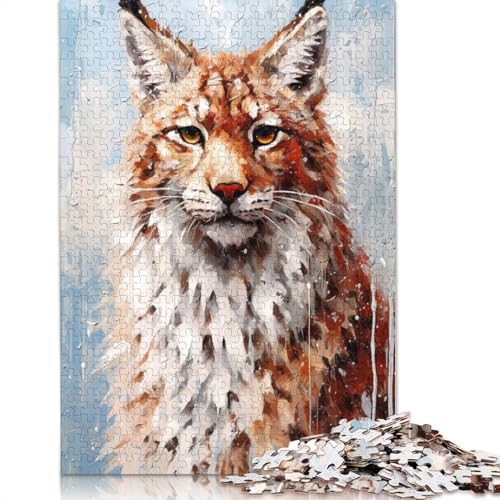 520-teiliges Puzzle für Erwachsene, Paletten-Luchs-Malpuzzle, Holzpuzzle für Erwachsene, Familienunterhaltungsspielzeug, 520 Teile (52 x 38 cm) von GQmoney