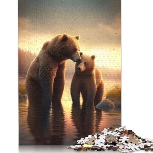 520-teiliges Puzzle für Erwachsene, Romantisches Bären-Liebes-Quadrat-Puzzle für Erwachsene, Holzpuzzle, praktisches Spiel, 520 Teile (52 x 38 cm) von GQmoney