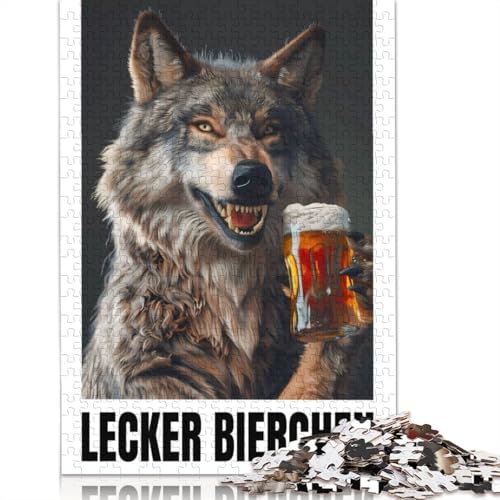 520-teiliges Puzzle für Erwachsene, Wolf-Bier-Geschenk, Puzzle für Erwachsene, Holzpuzzle, Familienspiele, Weihnachts- und Geburtstagsgeschenke, 520 Teile (52 x 38 cm) von GQmoney