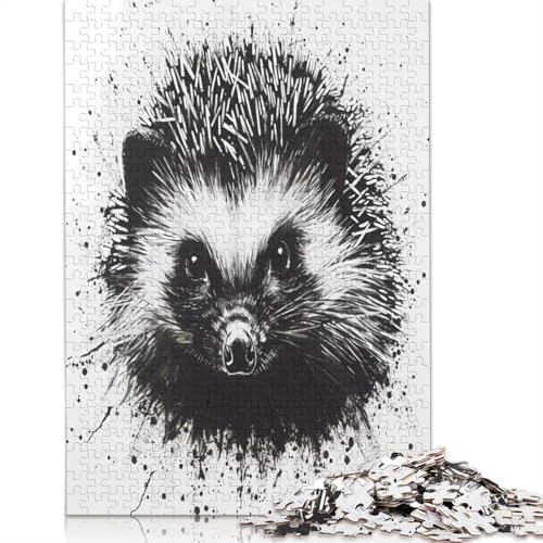 520-teiliges Puzzle für Erwachsene, handgezeichnetes quadratisches Igel-Puzzle für Erwachsene, Holzpuzzle, praktisches Spiel, 520 Teile (52 x 38 cm) von GQmoney