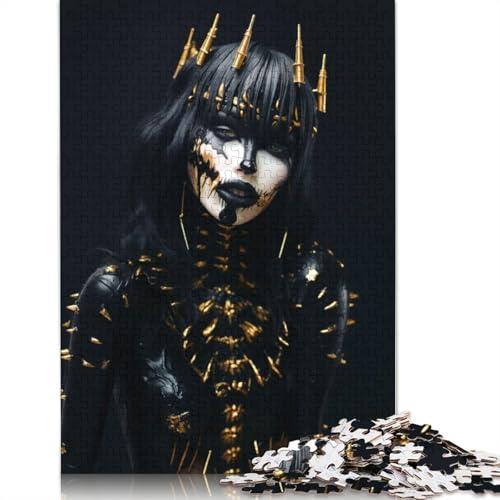 520-teiliges Puzzle für Erwachsene, schwarze und goldene dunkle Königin, aus Holz, praktisches Set (52 x 38 cm) von GQmoney