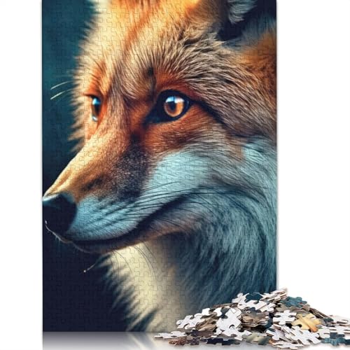 520-teiliges Puzzle mit Fuchs-Nahaufnahme, für Erwachsene und Jugendliche. Holzpuzzle für Erwachsene, Lernspiel, Herausforderungsspielzeug, 520 Teile (52 x 38 cm) von GQmoney