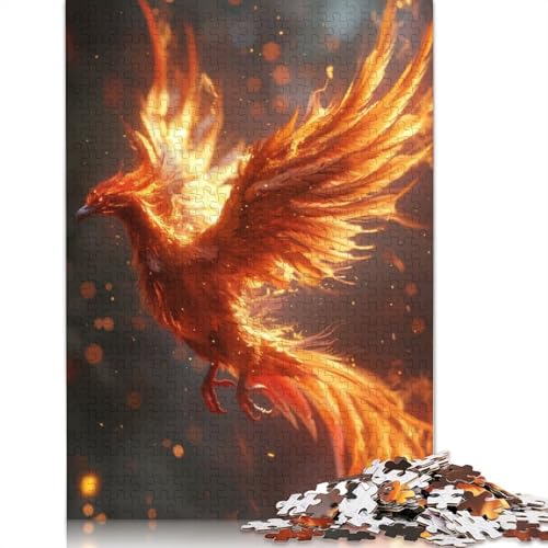 520-teiliges Puzzle mit Vogel, Phönix, Fantasie, Feuer, für Erwachsene und Teenager. Holzpuzzle für Erwachsene, Lernspiel, Herausforderungsspielzeug, 520 Stück (52 x 38 cm) von GQmoney