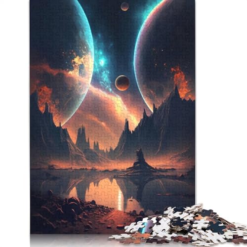 520-teiliges Puzzle mit Zwillingsplaneten-Landschaft für Erwachsene, Puzzle für Erwachsene und Jugendliche, Lernspiel, 520 Teile (52 x 38 cm) von GQmoney