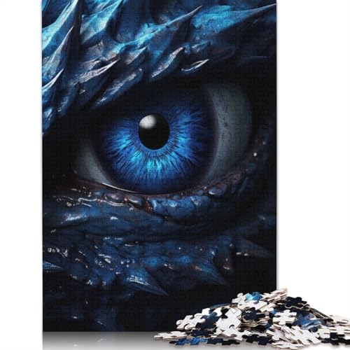 520-teiliges Puzzle mit blauem Drachenauge für Erwachsene und Teenager. Holzpuzzle für Erwachsene, Lernspiel, Herausforderungsspielzeug, 520 Teile (52 x 38 cm) von GQmoney