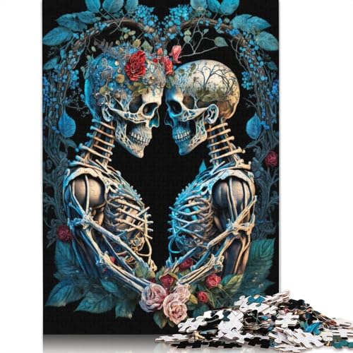 520-teiliges Puzzle mit liebevollen Skeletten für Erwachsene, schwieriges Holzpuzzle für Teenager, Geschenke, Heimdekoration, Puzzlespielzeug, 520 Teile (52 x 38 cm) von GQmoney