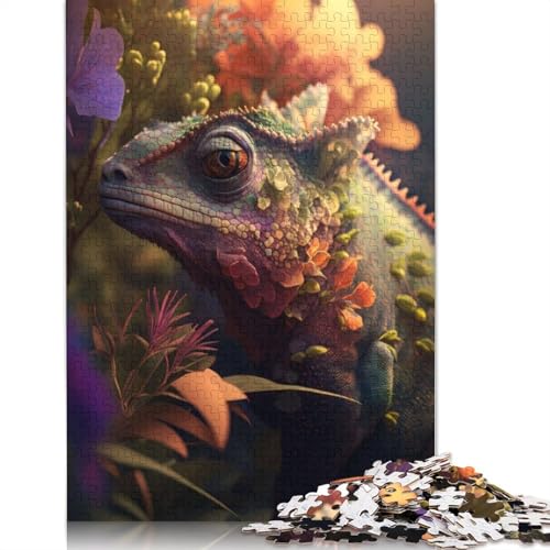 520-teiliges Puzzlespiel, Fantasy-Chamäleon-Puzzle für Erwachsene, Holzpuzzle, Lernspiel, Herausforderungsspielzeug, 520 Teile (52 x 38 cm) von GQmoney