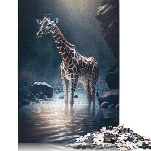 520-teiliges Puzzlespiel „Fluss-Giraffe“ für Erwachsene, Holzpuzzle, Lernspiel, Herausforderungsspielzeug, 520 Teile (52 x 38 cm) von GQmoney
