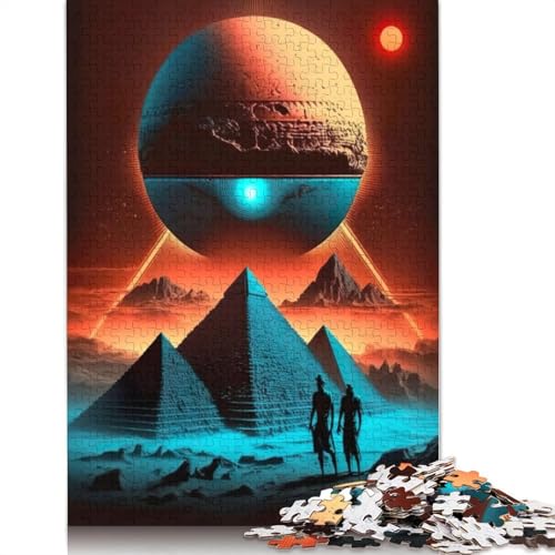520-teiliges Pyramide-Alien-Citizen-Puzzle für Erwachsene, schwierige Holzpuzzles, Lernspiel, Herausforderungsspielzeug, 520 Stück (52 x 38 cm) von GQmoney