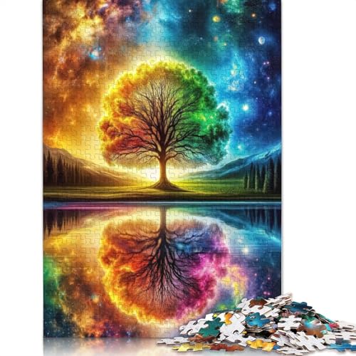 520-teiliges Regenbogenbaum-Kosmisches Puzzle für Erwachsene, schwierige Puzzles für Erwachsene, Lernspiel, Herausforderungsspielzeug, 520 Stück (52 x 38 cm) von GQmoney