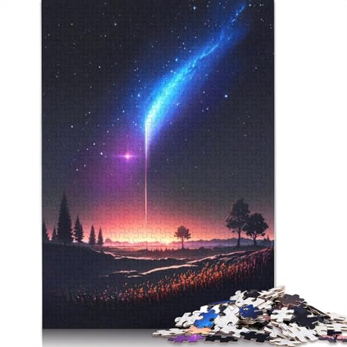 520-teiliges Sternschnuppen-Nachthimmel-Puzzle für Erwachsene, schwierige Holzpuzzles, Puzzles für Erwachsene, Lernspiel, Herausforderungsspielzeug, 520 Stück (52 x 38 cm) von GQmoney