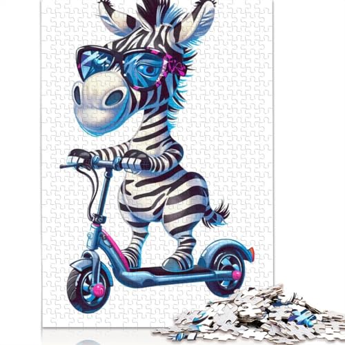 520pcsPieces Puzzle Zebra Scooter Geschenk Quadratische Puzzles für Erwachsene & Holzpuzzles Heimdekoration Puzzle 520 Stück (52 x 38 cm) von GQmoney
