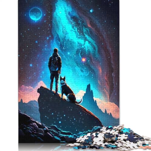 Abenteuer-Puzzle „Mensch und Hund“, rechteckig, aus Pappe, als Geschenk für Kinder ab 12 Jahren, 1000 Teile (75 x 50 cm) von GQmoney