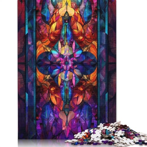 Abstrakte Buntglas-Puzzles für Erwachsene, 1000-teiliges Puzzle für Teenager, Lernspiel, Herausforderungsspielzeug, 1000 Stück (38 x 26 cm) von GQmoney