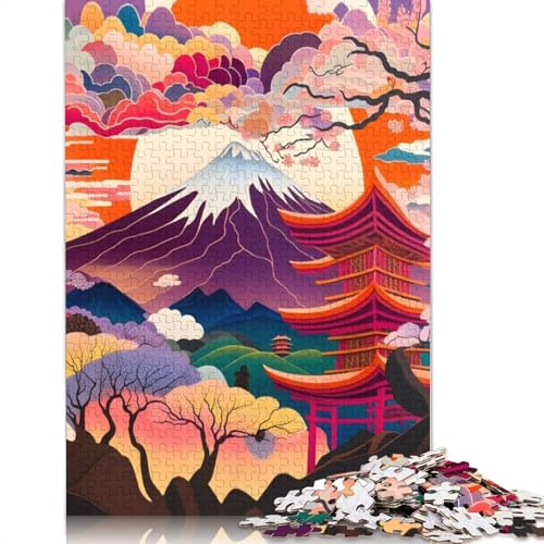 Abstraktes buntes japanisches Puzzle, 1000 Teile, lustiges Familienpuzzle für Erwachsene, herausforderndes Spiel, Stressabbau-Spiele (38 x 26 cm) von GQmoney