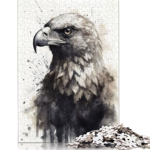 Adler-Schönheits-Aquarell-Puzzle für Erwachsene und Kinder. Tolles Geschenk, Herausforderungsspielzeug, Lernspiel, Heimdekoration, ab 14 Jahren, 520 Teile (52 x 38 cm) von GQmoney