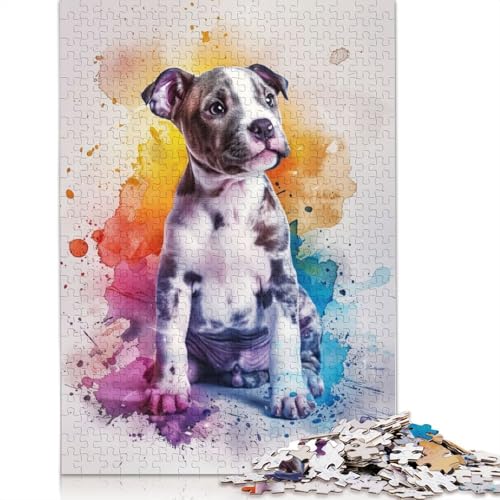 American Staffordshire Puzzle für Erwachsene und Kinder, 520 Teile, skurrile Herausforderung, Spielzeug, Lernspiele, Heimdekoration, Geschenke, 520 Teile (52 x 38 cm) von GQmoney