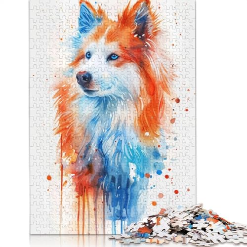 Amerikanischer Eskimohund-Puzzle, 1000 Teile, Puzzle für Erwachsene, Lernspielzeug, Familienspiele, Festivals, Geburtstagsgeschenke, 1000 Stück (75 x 50 cm) von GQmoney