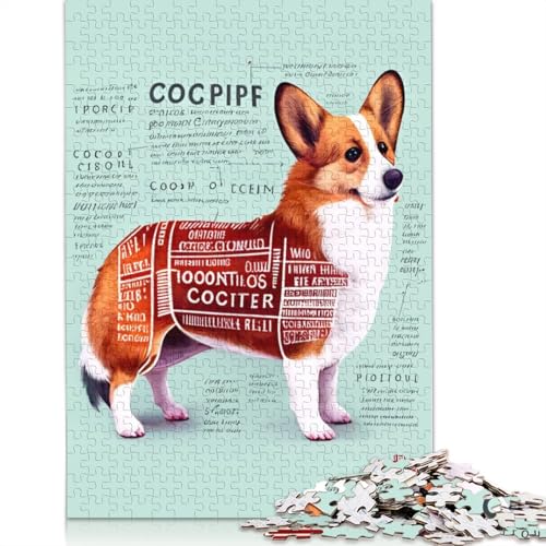 Anatomie eines walisischen Corgis, Puzzle für Erwachsene und Kinder, skurrile Herausforderung, Spielzeug, Lernspiele, Heimdekoration, Geschenke, 1500 Teile (85 x 57 cm) von GQmoney