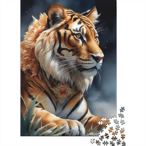 Animal Art Tiger Puzzle Fun Premium-Puzzle aus Karton für Erwachsene, 1000 Teile (38 x 26 cm) von GQmoney