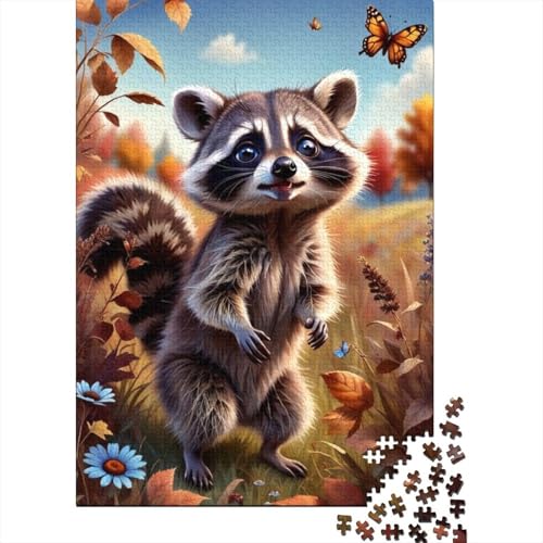 Animal Art Waschbär-Puzzle, 100% recycelter Karton, 100% recycelter Karton, Puzzle für Jungen oder Mädchen, 1000 Teile (38 x 26 cm) von GQmoney
