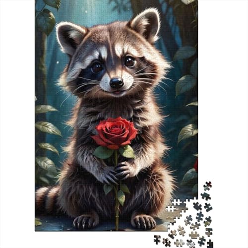 Animal Art Waschbär-Puzzle, 100% recycelter Karton, Puzzle für Kinder und Erwachsene ab 12 Jahren, 1000 Teile (38 x 26 cm) von GQmoney