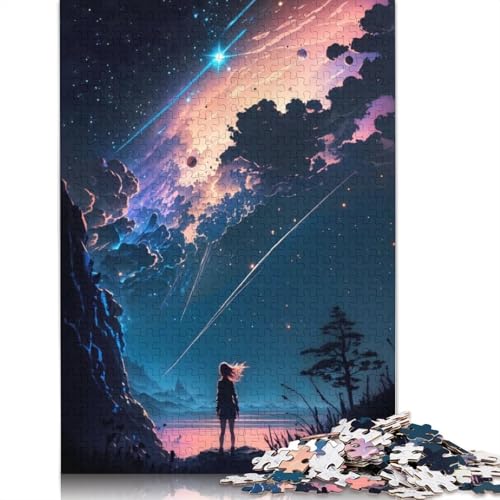 Anime Chaos Galaxie Nachtpuzzle 1500 Teile Erwachsenenpuzzle Puzzles Holzpuzzles Nachhaltiges Puzzle für Erwachsene | Spiele 1500 Teile (85 x 57 cm) von GQmoney