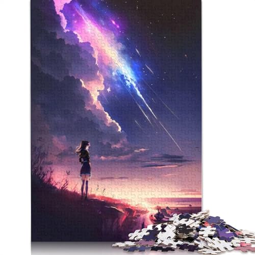 Anime-Mädchen auf Galaxy Hill, Puzzle für Erwachsene, kreative Spiele, Puzzle, Geschenk für Jungen oder Mädchen, 520 Teile (52 x 38 cm) von GQmoney