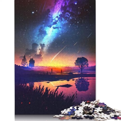Anime Starry Night 1000 Puzzles für Erwachsene, Entspannungs-Herausforderungsspielzeug, schwierige Puzzles für Kinder ab 12 Jahren, 1000 Teile (75 x 50 cm) von GQmoney