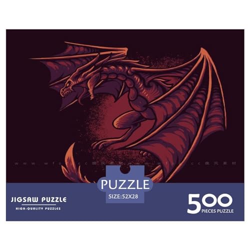 Antikes Flugsaurier-Puzzle für Erwachsene, 500 klassisches Puzzle, entspannendes Holzpuzzlespiel, Denksportaufgabe, 500 Teile (52 x 38 cm) von GQmoney