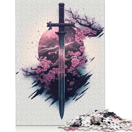 Antikes Katana-Puzzle, 520-teiliges Puzzle für Erwachsene, Puzzles für Teenager, Geschenke, Lernspiel, Herausforderungsspielzeug, 520 Stück (52 x 38 cm) von GQmoney