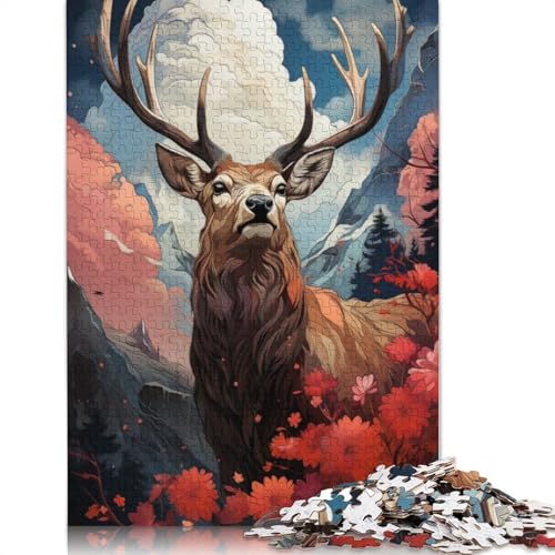 Antlered Majesty Puzzle für Erwachsene und Kinder. Skurriles Herausforderungsspielzeug, Lernspiel, Heimdekoration für Erwachsene und Kinder ab 14 Jahren, 520 Teile (52 x 38 cm) von GQmoney