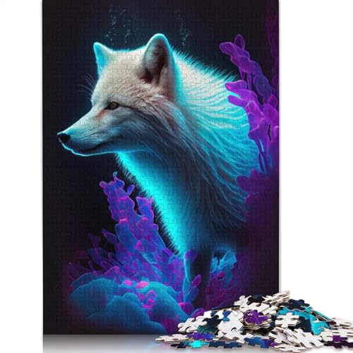 Arctic Fox Glow 1000-teiliges Puzzle für Erwachsene | | Familienspaß-Puzzles für Erwachsene, Geschenke, Denkspiele, 1000 Teile (38 x 26 cm) von GQmoney