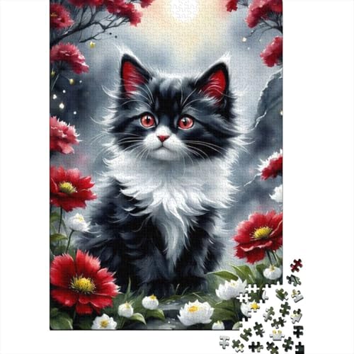 Art Animal Cat Puzzle Dekompressionsspielzeug, 100 Prozent recycelter Karton, Puzzle für Erwachsene, 1000 Teile (38 x 26 cm) von GQmoney