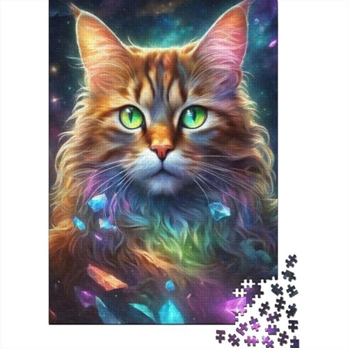 Art Animal Cat Puzzle Dekompressionsspielzeug, 100 Prozent recycelter Karton, Puzzle für Erwachsene, 1000 Teile (38 x 26 cm) von GQmoney