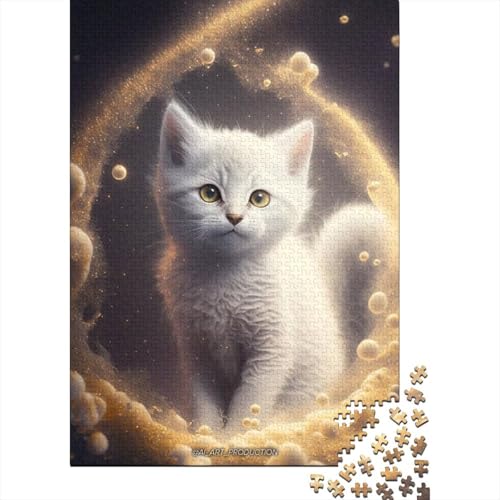 Art Animal Cat Puzzle Dekompressionsspielzeug, 100 Prozent recycelter Karton, Puzzle für Erwachsene, 1000 Teile (38 x 26 cm) von GQmoney
