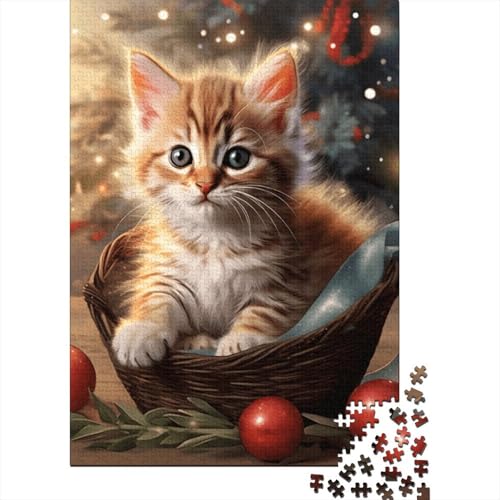 Art Animal Cat Puzzle Dekompressionsspielzeug, 100 Prozent recycelter Karton, Puzzle für Erwachsene, 1000 Teile (75 x 50 cm) von GQmoney