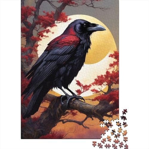Art Animal Crow Puzzle, kreative Spiele, 100% recycelter Karton, Puzzle für Erwachsene, 1000 Teile (38 x 26 cm) von GQmoney