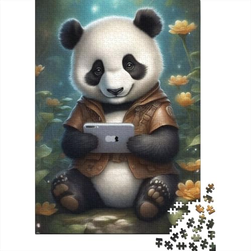 Art Animal Panda Puzzle, freundliche Materialien, 100% recycelter Karton, Puzzle für Frauen und Männer, einzigartiges, 1000 Teile (75 x 50 cm) von GQmoney