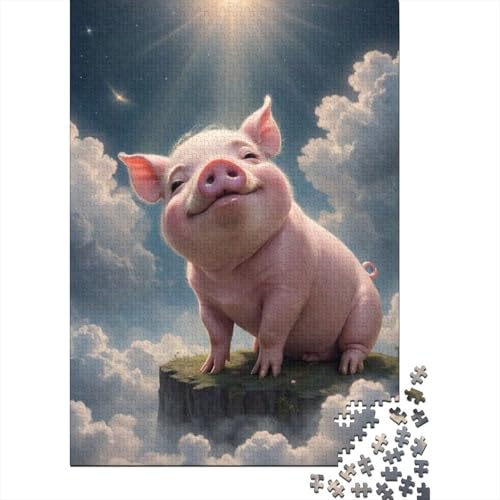 Art Animal Pig Puzzle, Denksportaufgabe, 100% recycelter Karton, Puzzle für Kinder und Erwachsene ab 12 Jahren, 1000 Teile (75 x 50 cm) von GQmoney