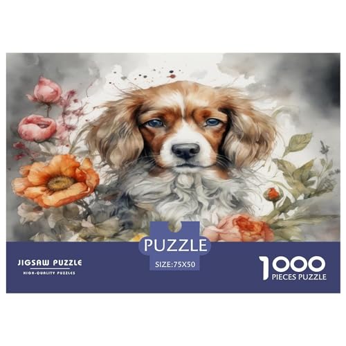 Art Dog Puzzles 1000 Teile Puzzle Kreatives rechteckiges großes Familienpuzzlespiel Kunstwerk für Erwachsene Teenager 1000 Teile (75 x 50 cm) von GQmoney