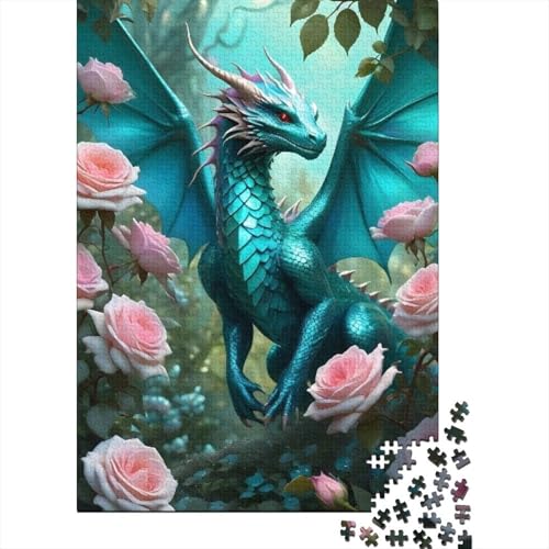 Art Dragon Puzzle, schwierig, 100% recycelter Karton, Puzzle für Frauen und Männer, 1000 Teile (38 x 26 cm) von GQmoney