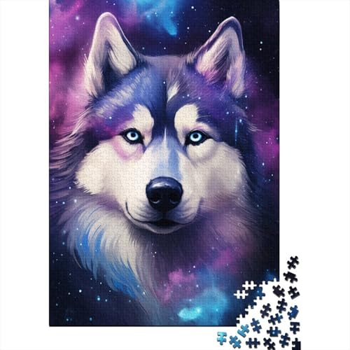 Art Galaxy Husky Puzzle, Familienspaß, rechteckiges Papierpuzzle für Jungen oder Mädchen, 1000 Teile (38 x 26 cm) von GQmoney